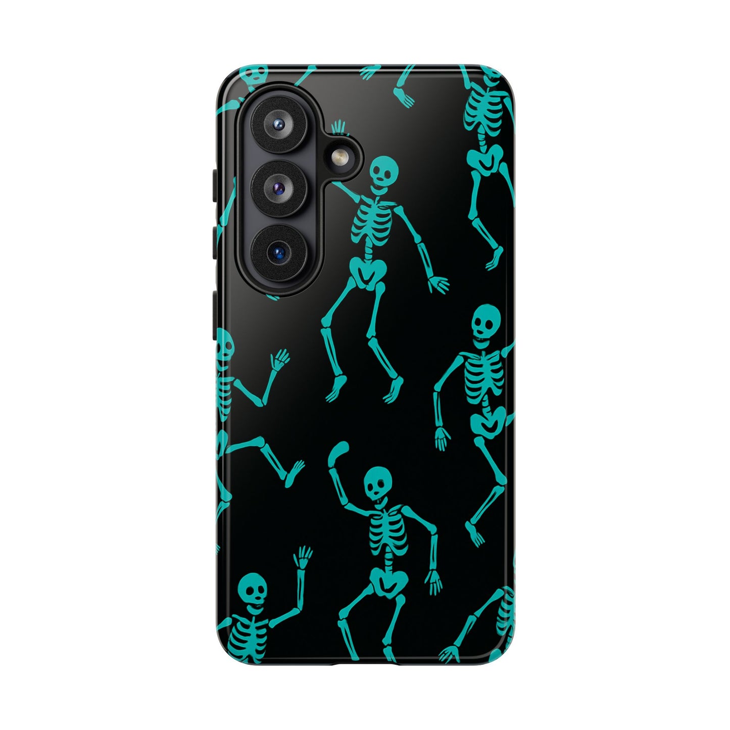 Dancing Teal Skeletons Phone Case | Tough Protective Case for Iphone, Samsung Galaxy and Pixel