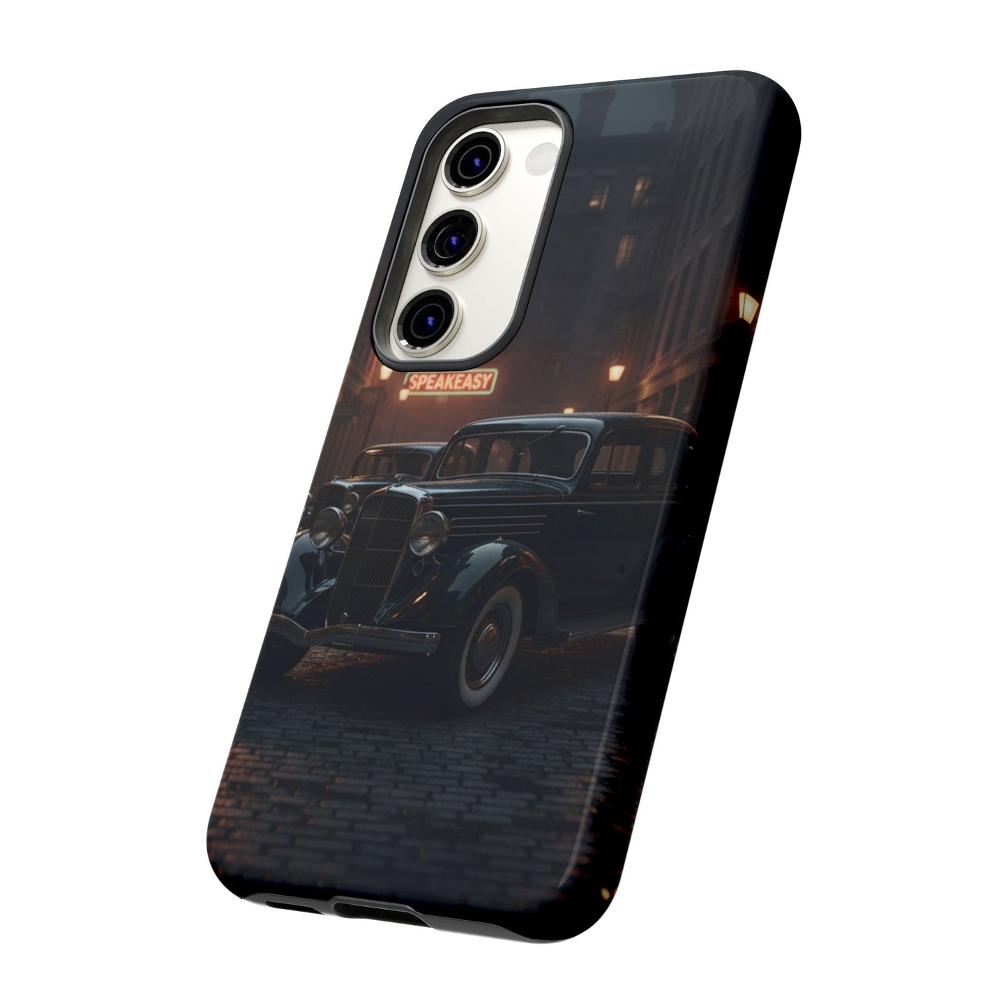 Vintage Classic Car Phone Case | Retro Noir Aesthetic | 1930s Street Scene Tough Case for iPhone & Samsung