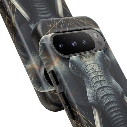 Elephant Mandala Phone Case | Minimal Gold Accent Tough Case