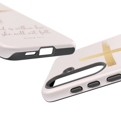 Psalm 46:5 God Is Within Her Christian Cross Phone Case Faith Gift