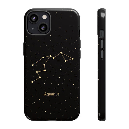 Aquarius Zodiac Constellation Phone Case – Luxe Gold Celestial Cover