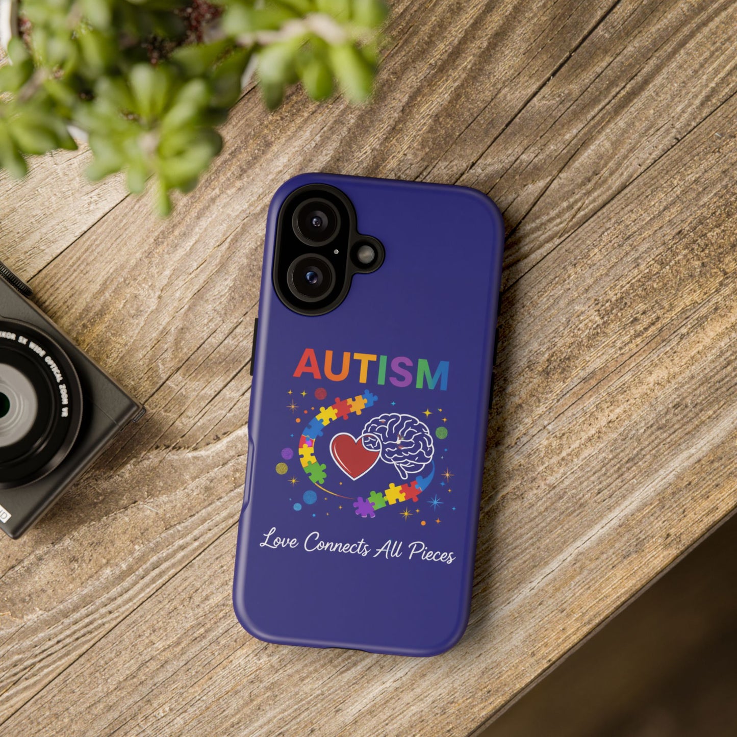 Autism Awareness Tough Case – "Love Connects All Pieces" Phone Case for Iphone, Samsung Galaxy and Pixel