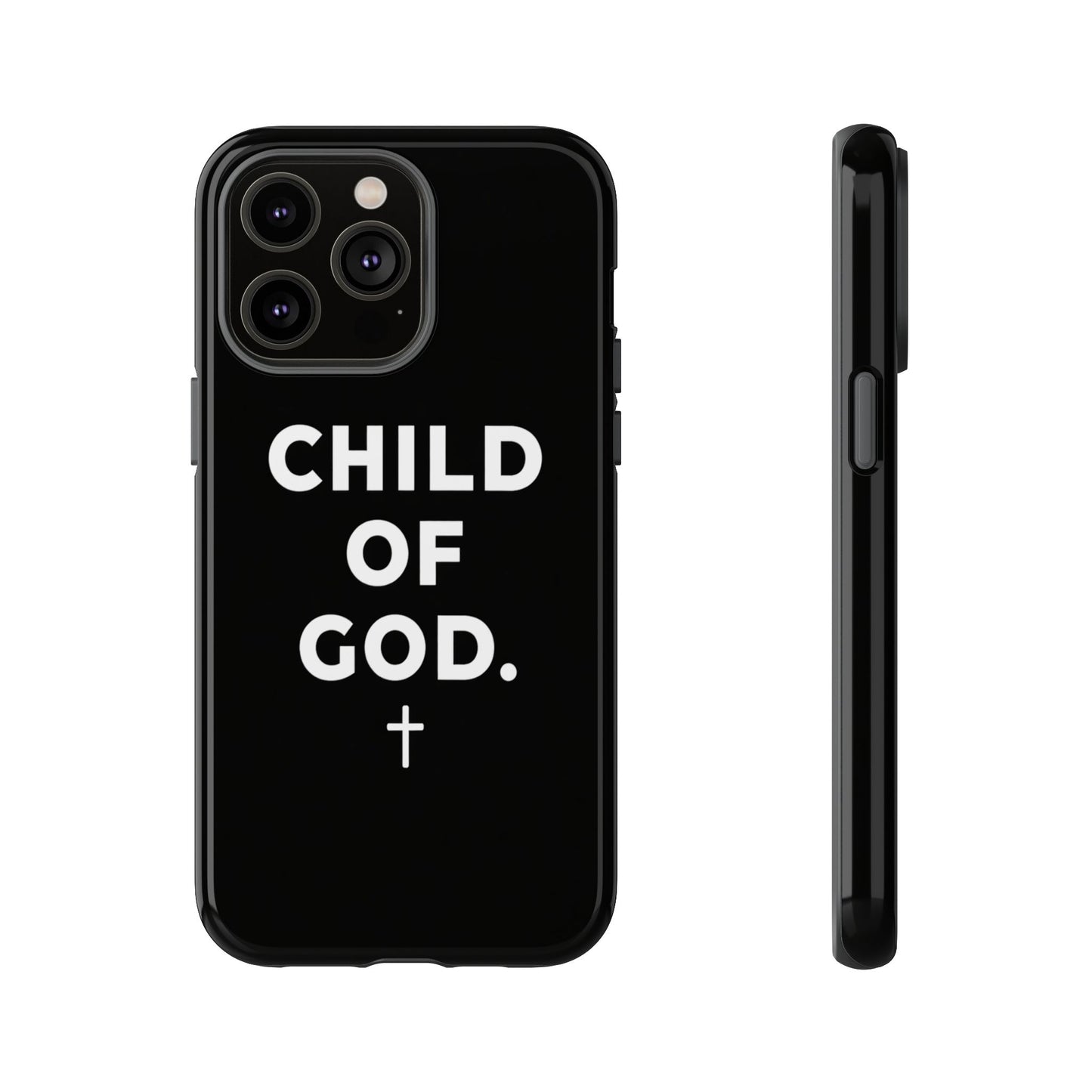 Child of God Phone Case Christian Black Aesthetic Cross Tough Cover
