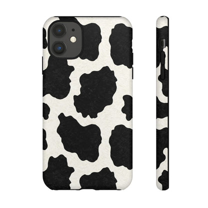 Black & White Cow Print Phone Case | Aesthetic Tough Protective Case