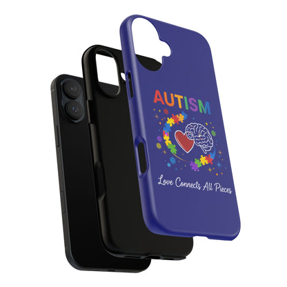 Autism Awareness Tough Case – "Love Connects All Pieces" Phone Case for Iphone, Samsung Galaxy and Pixel