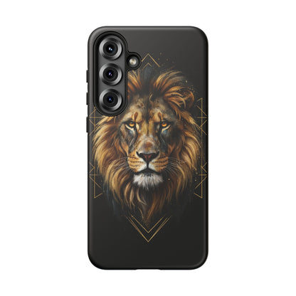 Majestic Lion Phone Case – Black Gold Luxury Lion Art Tough Protective Case