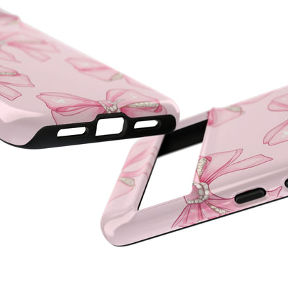 Pink Bow Pattern Phone Case | Coquette Aesthetic Tough Protective Case