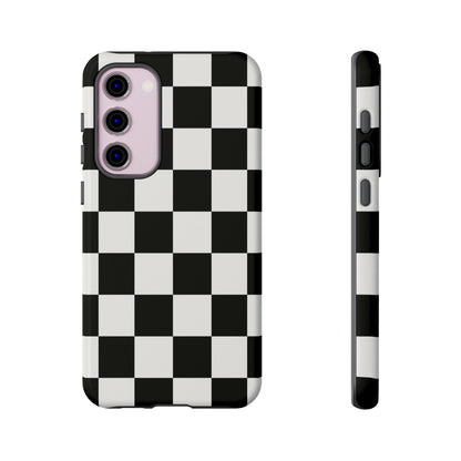 Black & White Checkerboard Phone Case – Classic Aesthetic Tough Protective Case for Iphone, Samsung Galaxy and Pixel