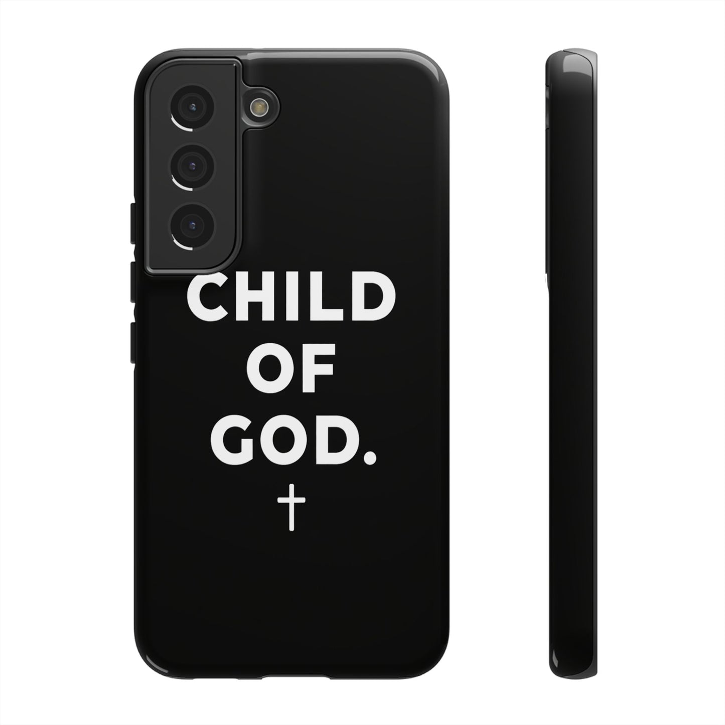 Child of God Phone Case Christian Black Aesthetic Cross Tough Cover