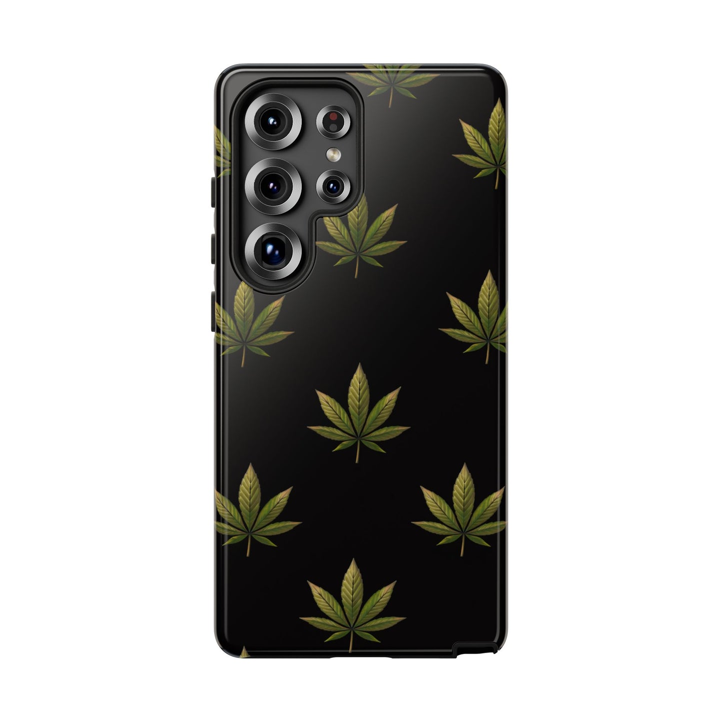 Cannabis Leaf Phone Case Green Weed Leaf Pattern Tough Protective Cover