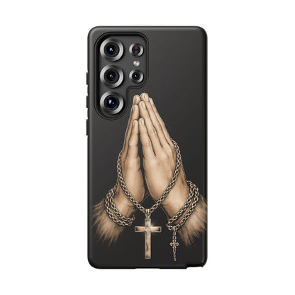 Praying Hands Cross Phone Case – Christian Faith Scripture Cover
