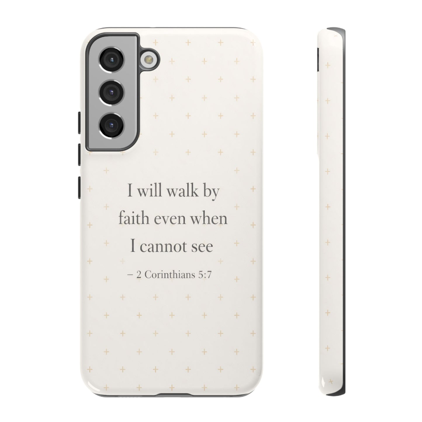 Walk by Faith Phone Case 2 Corinthians 5:7 Christian Bible Cover