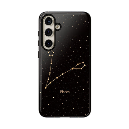 Pisces Zodiac Constellation Phone Case – Luxe Gold Celestial Cover