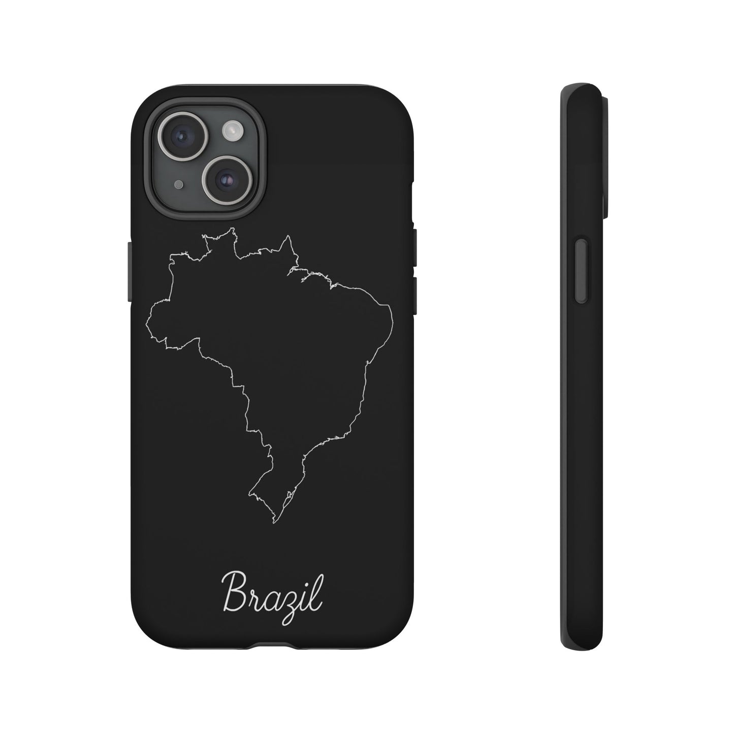 Brazil Outline Phone Case – Minimal Country Map Tough Case (iPhone, Samsung, Pixel)