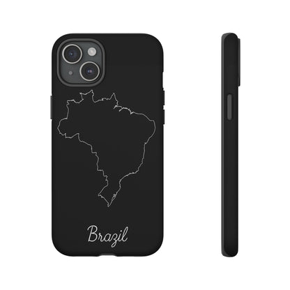 Brazil Outline Phone Case – Minimal Country Map Tough Case (iPhone, Samsung, Pixel)