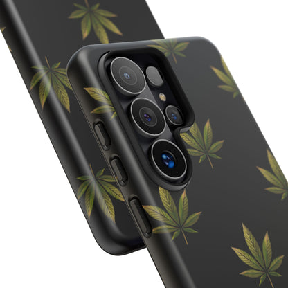 Cannabis Leaf Phone Case Green Weed Leaf Pattern Tough Protective Cover