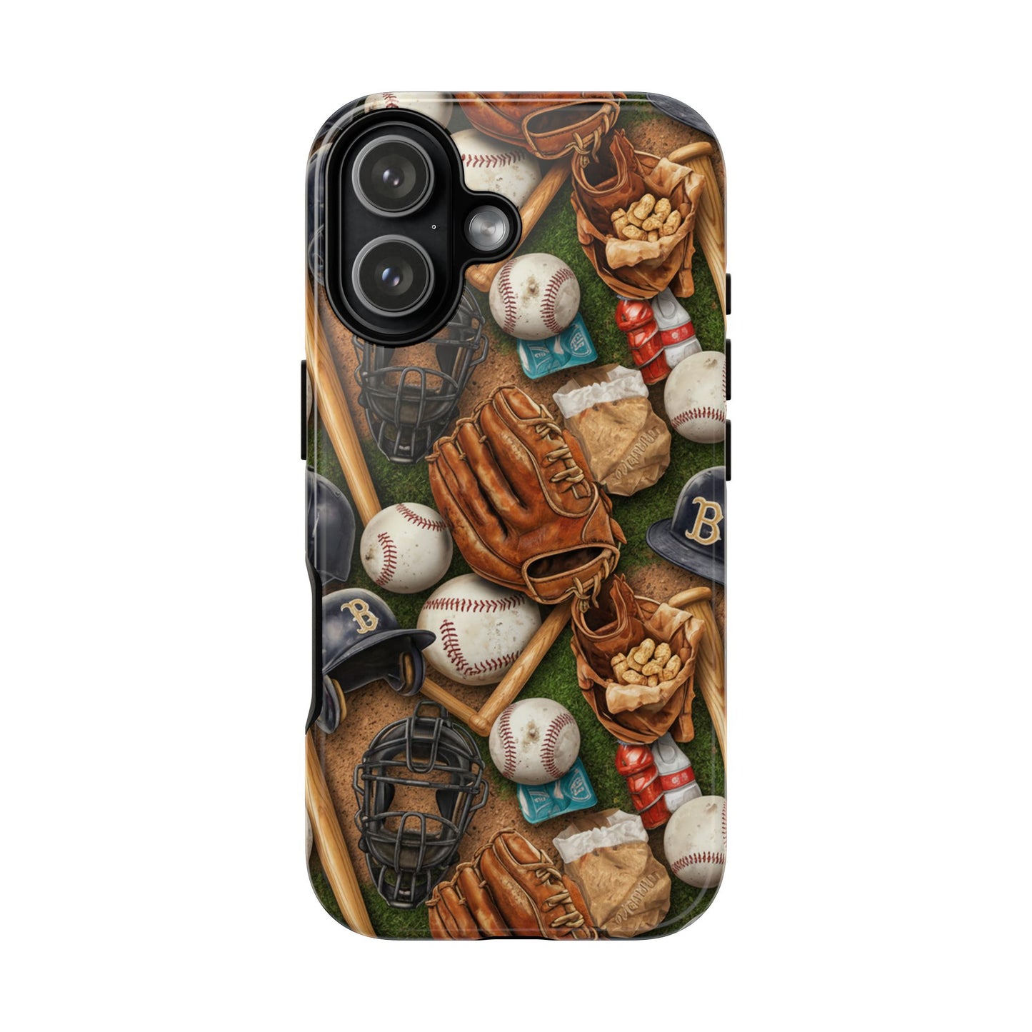 Baseball Gear Collage Phone Case – Vintage Baseball Equipment Sports Tough Case