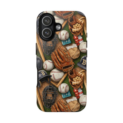 Baseball Gear Collage Phone Case – Vintage Baseball Equipment Sports Tough Case