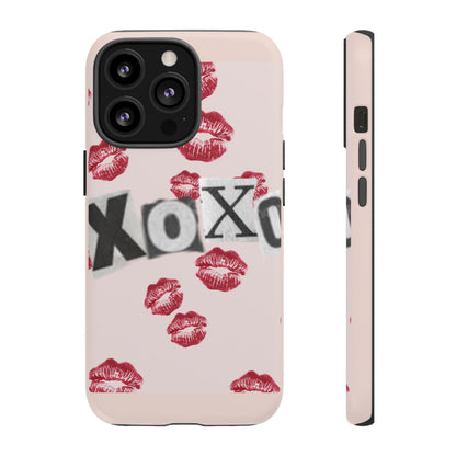 XOXO Kiss Print Phone Case | Coquette Valentine Aesthetic | Cute Pink Lipstick Kiss Tough Case for iPhone & Samsung