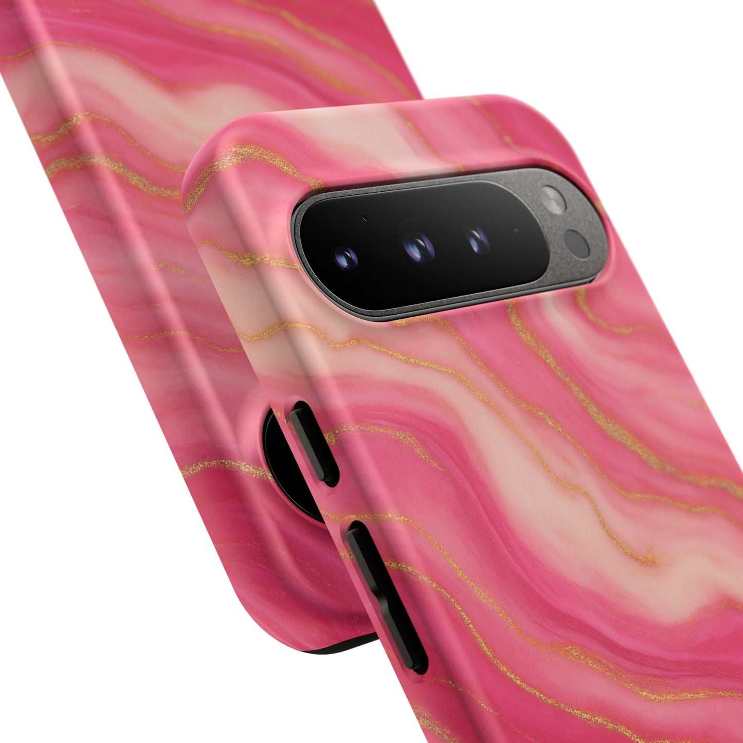 Pink Marble Phone Case | Rose Gold Swirl Aesthetic Tough Protective Case