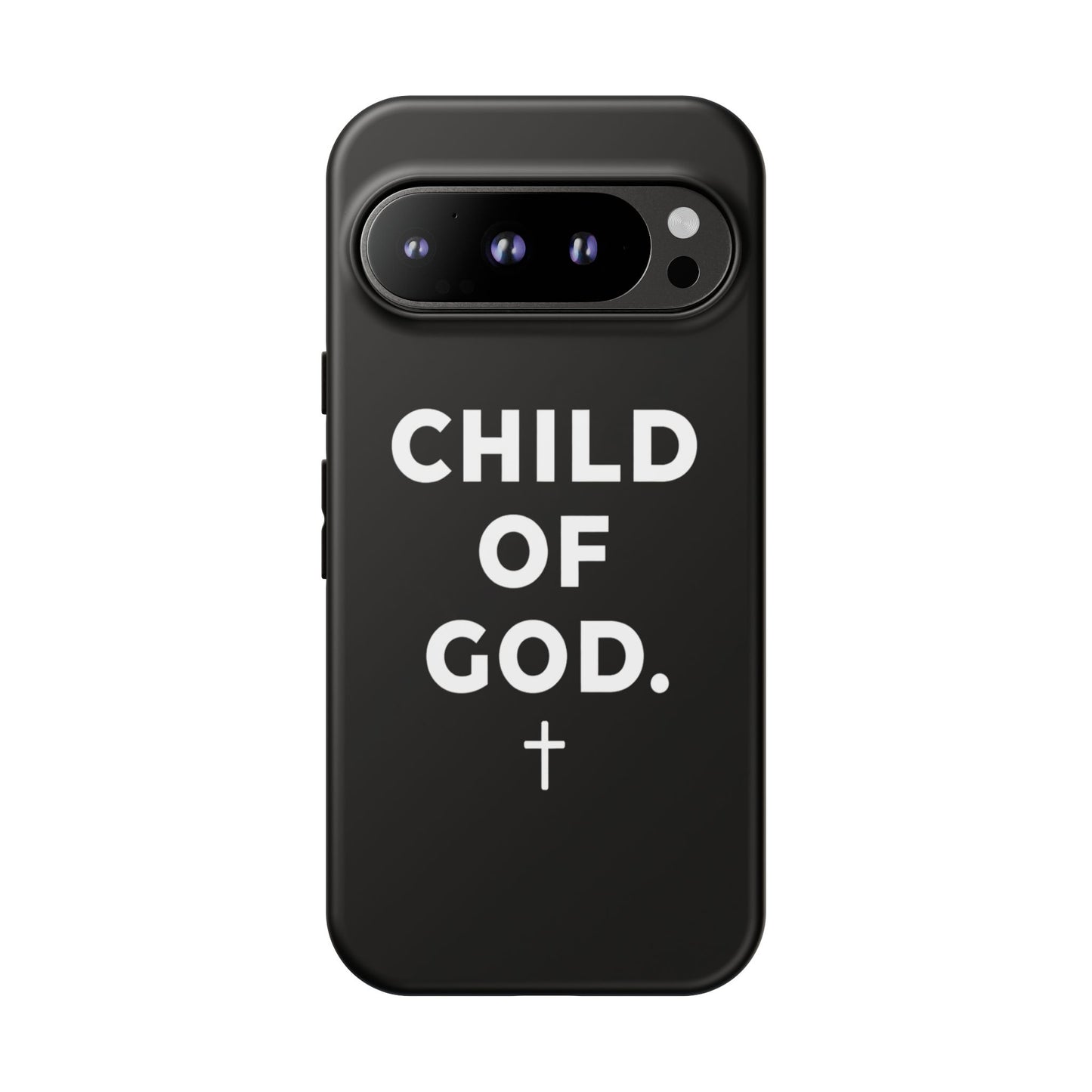 Child of God Phone Case Christian Black Aesthetic Cross Tough Cover