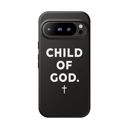 Child of God Phone Case Christian Black Aesthetic Cross Tough Cover
