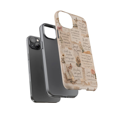 Christian Bible Verse Phone Case | Faith Scripture Aesthetic Floral Christian Case