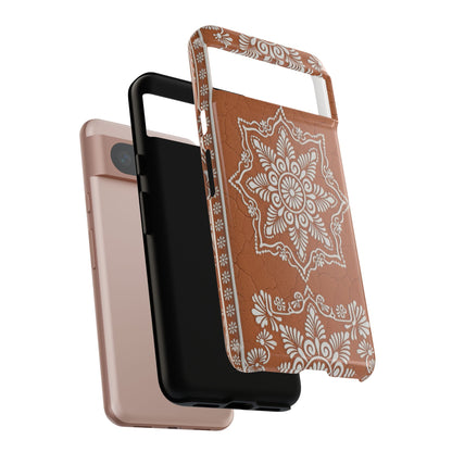 Talavera Terracotta Phone Case | Mexican Floral Pattern iPhone & Samsung Tough Case | Boho Clay Aesthetic Cover
