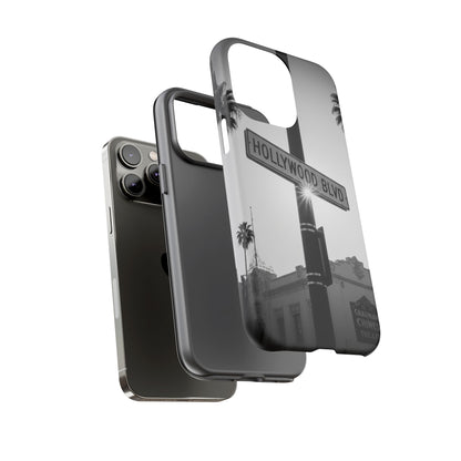 Hollywood Blvd Phone Case | Vintage Los Angeles Street Sign | Black & White LA Aesthetic