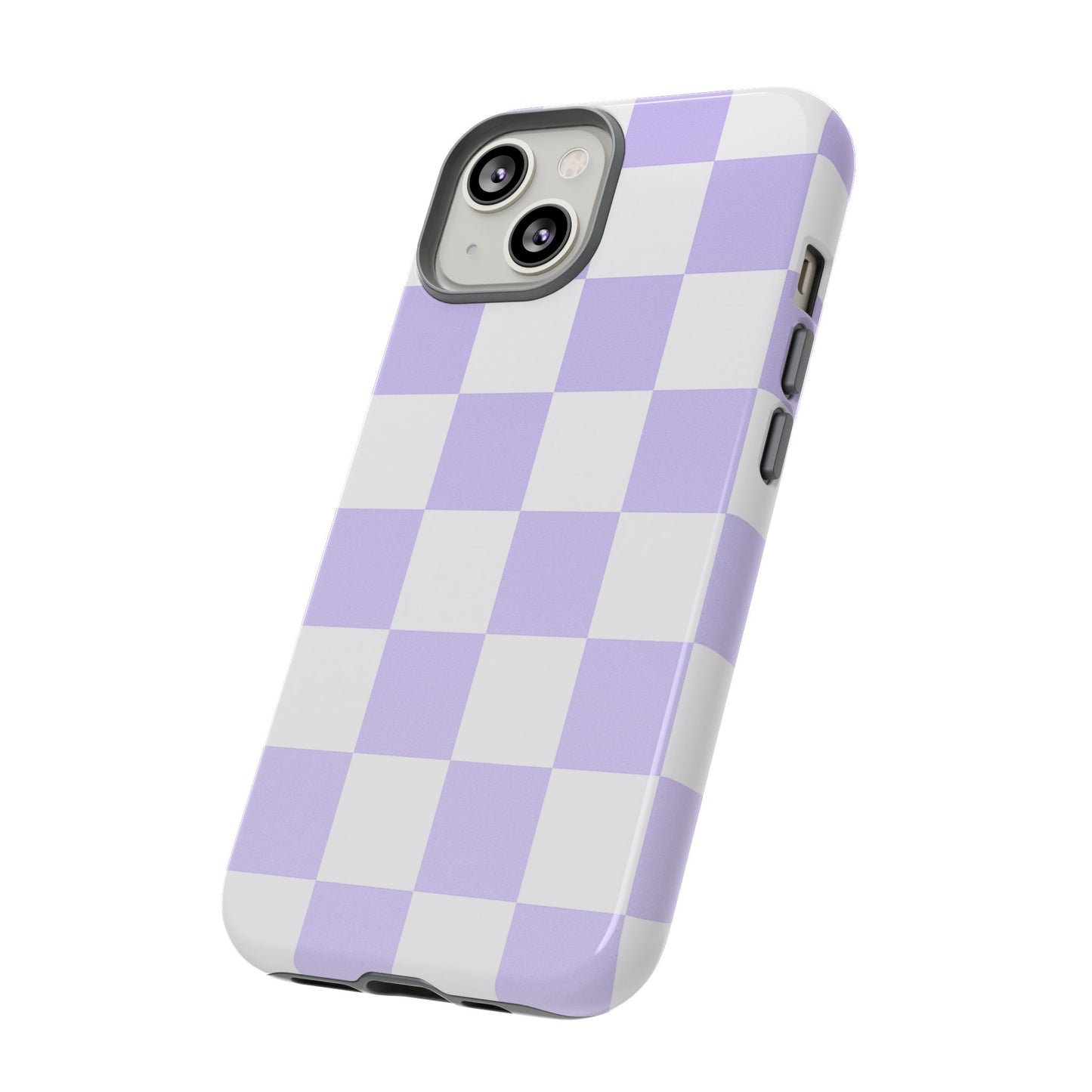 Lavender Checkerboard Phone Case | Pastel Aesthetic Checkered iPhone & Samsung Tough Case