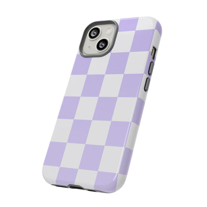 Lavender Checkerboard Phone Case | Pastel Aesthetic Checkered iPhone & Samsung Tough Case