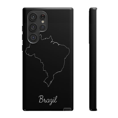 Brazil Outline Phone Case – Minimal Country Map Tough Case (iPhone, Samsung, Pixel)