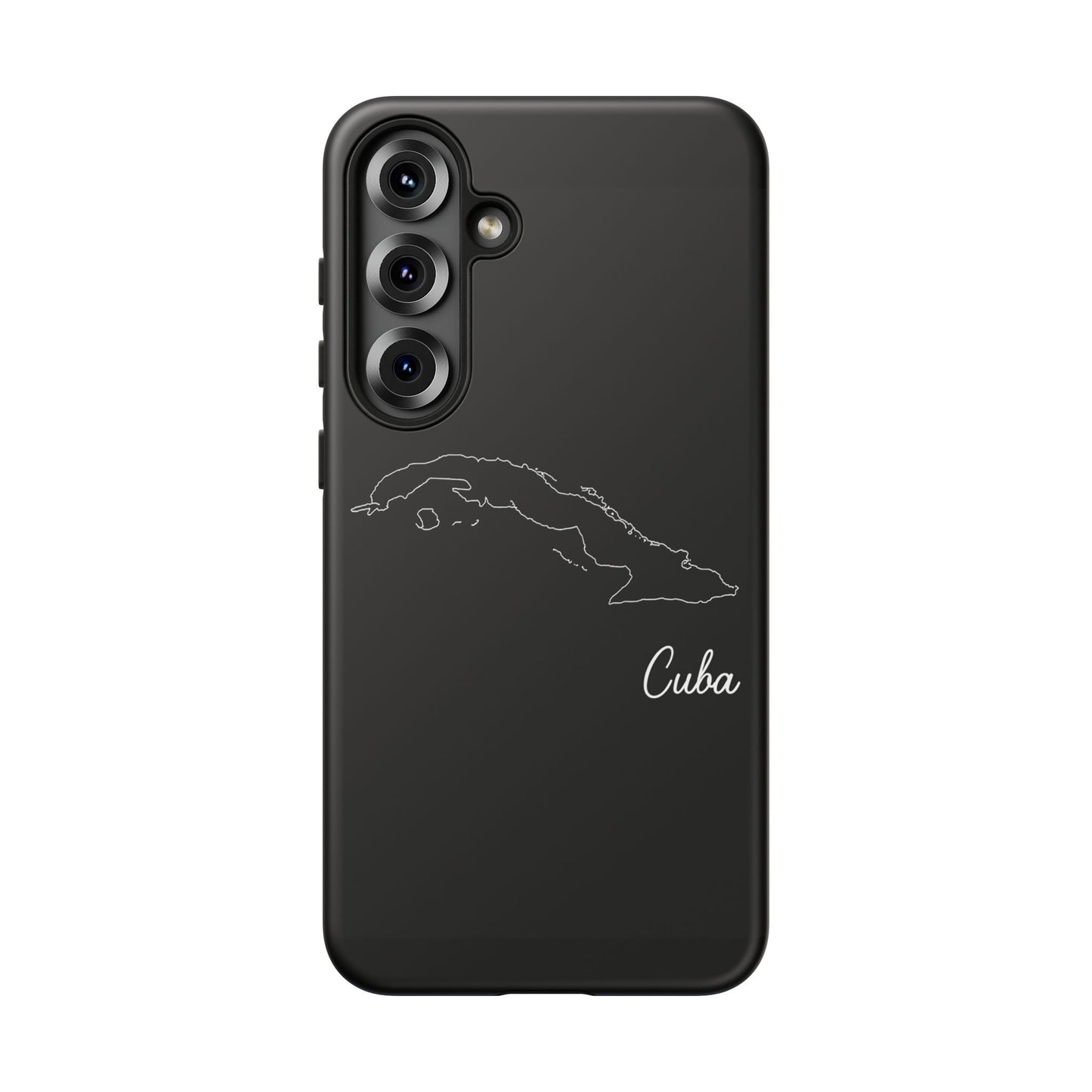 Cuba Outline Phone Case – Minimal Country Map Tough Case (iPhone, Samsung, Pixel)