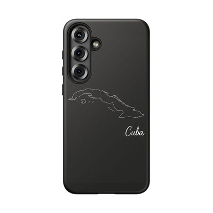 Cuba Outline Phone Case – Minimal Country Map Tough Case (iPhone, Samsung, Pixel)