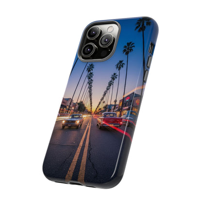 LA Sunset Boulevard Phone Case | Palm Tree Sunset Aesthetic | City Night Tough Case