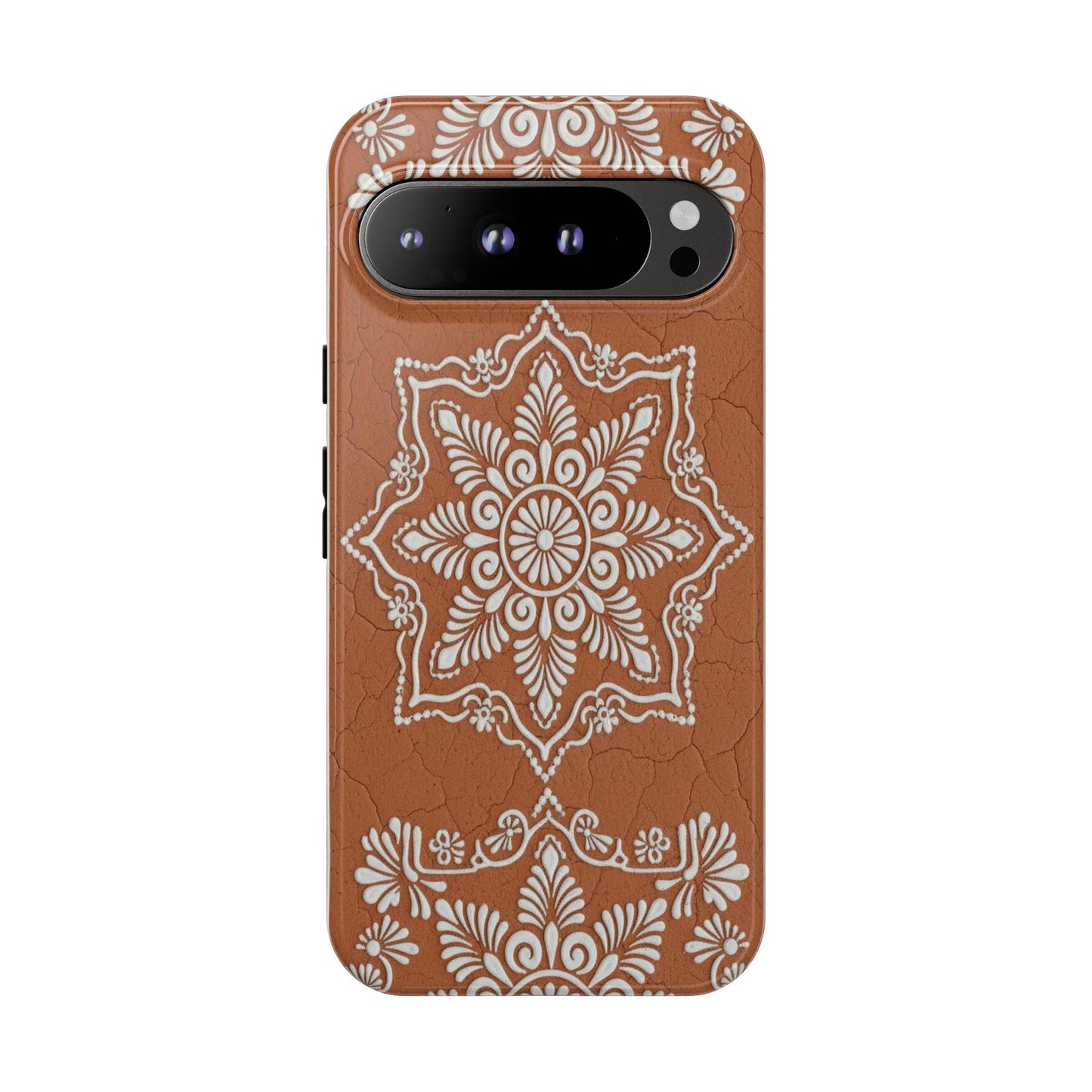 Talavera Terracotta Phone Case | Mexican Floral Pattern iPhone & Samsung Tough Case | Boho Clay Aesthetic Cover