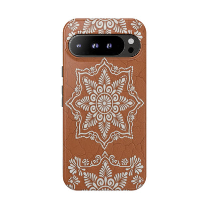 Talavera Terracotta Phone Case | Mexican Floral Pattern iPhone & Samsung Tough Case | Boho Clay Aesthetic Cover