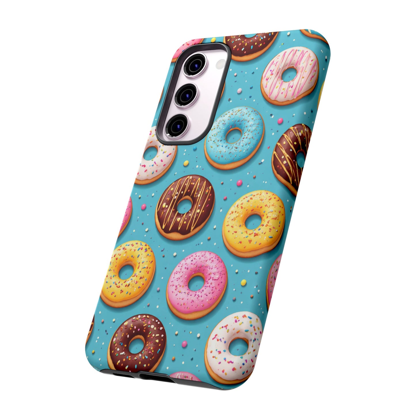 Cute Donut Pattern Phone Case – Colorful Sprinkles Dessert Design for Iphone, Samsung Galaxy and Pixel
