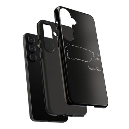 Puerto Rico Outline Phone Case – Minimal Country Map Tough Case (iPhone, Samsung, Pixel)