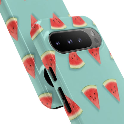 Watermelon Phone Case – Pastel Blue Summer Fruit Tough Case (iPhone, Samsung, Pixel)