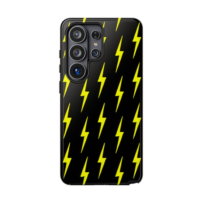 Yellow Lightning Bolt Tough Phone Case | Bold Electric Pattern Case for Iphone, Samsung Galaxy and Pixel
