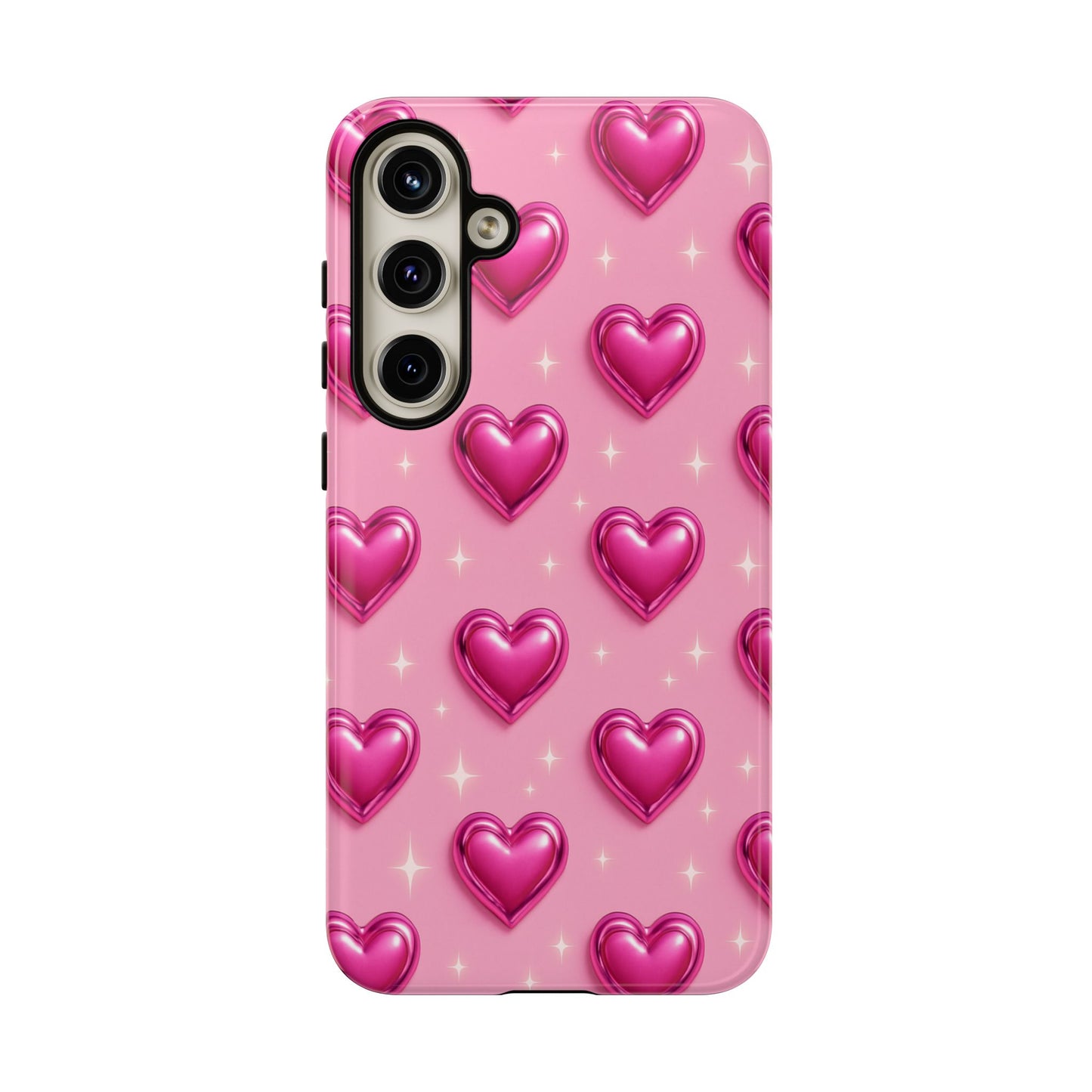 Pink Heart Pattern Phone Case | Tough Protective Case for Iphone, Samsung Galaxy and Pixel