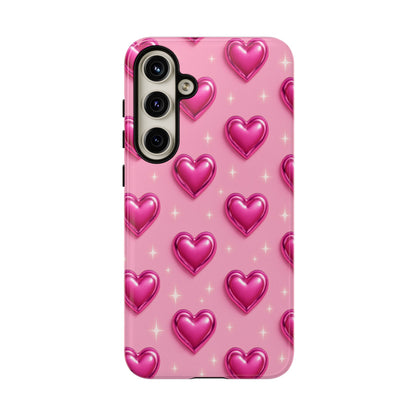 Pink Heart Pattern Phone Case | Tough Protective Case for Iphone, Samsung Galaxy and Pixel