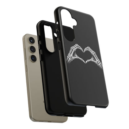 Skeleton Hands Heart Phone Case | Gothic Black Protective Cover