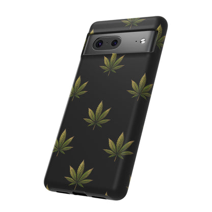 Cannabis Leaf Phone Case Green Weed Leaf Pattern Tough Protective Cover