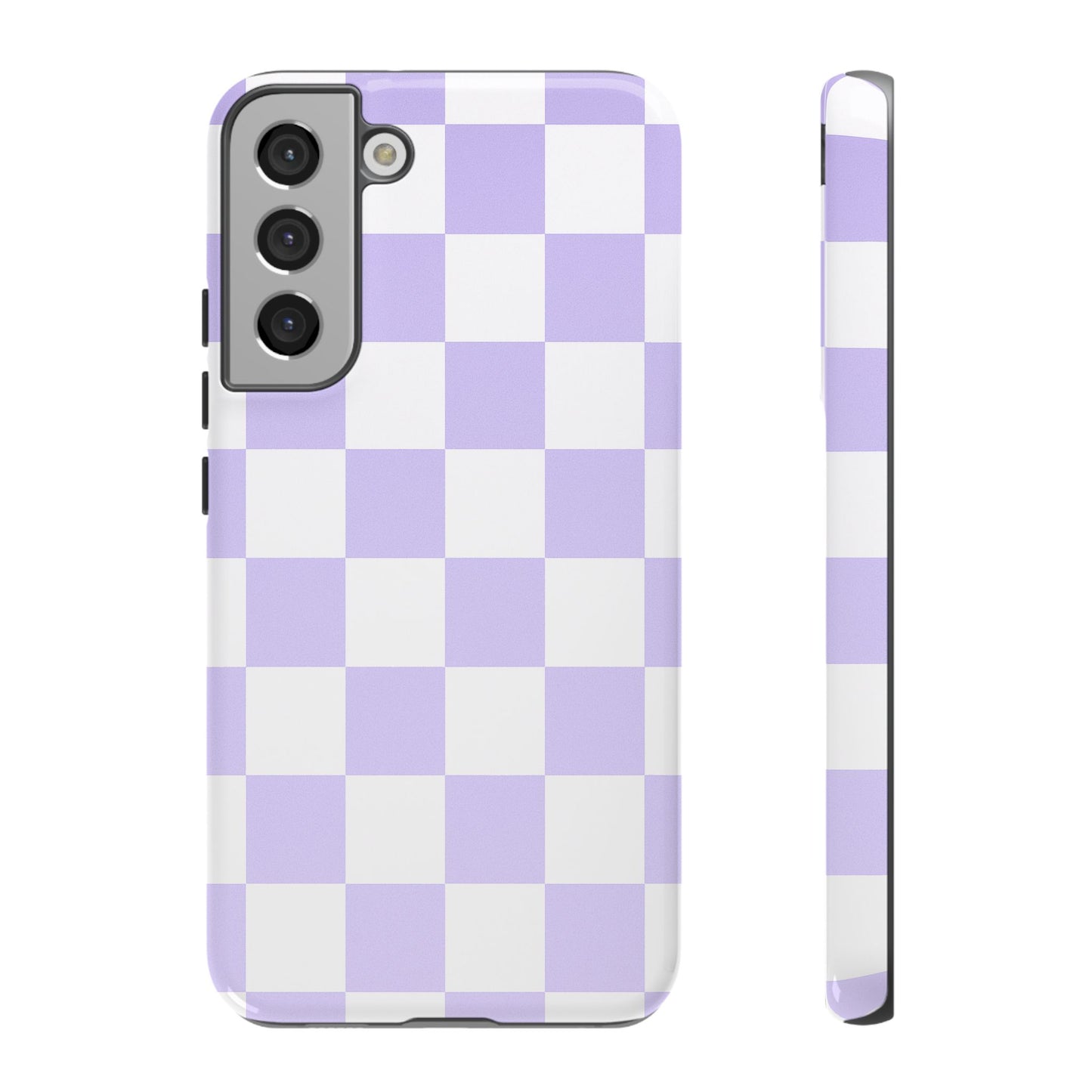Lavender Checkerboard Phone Case | Pastel Aesthetic Tough Case