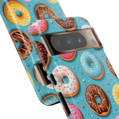 Cute Donut Pattern Phone Case – Colorful Sprinkles Dessert Design for Iphone, Samsung Galaxy and Pixel