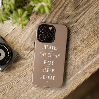 Pilates Phone Case | Eat Clean Pray Sleep Repeat Aesthetic | Wellness Girl Gift
