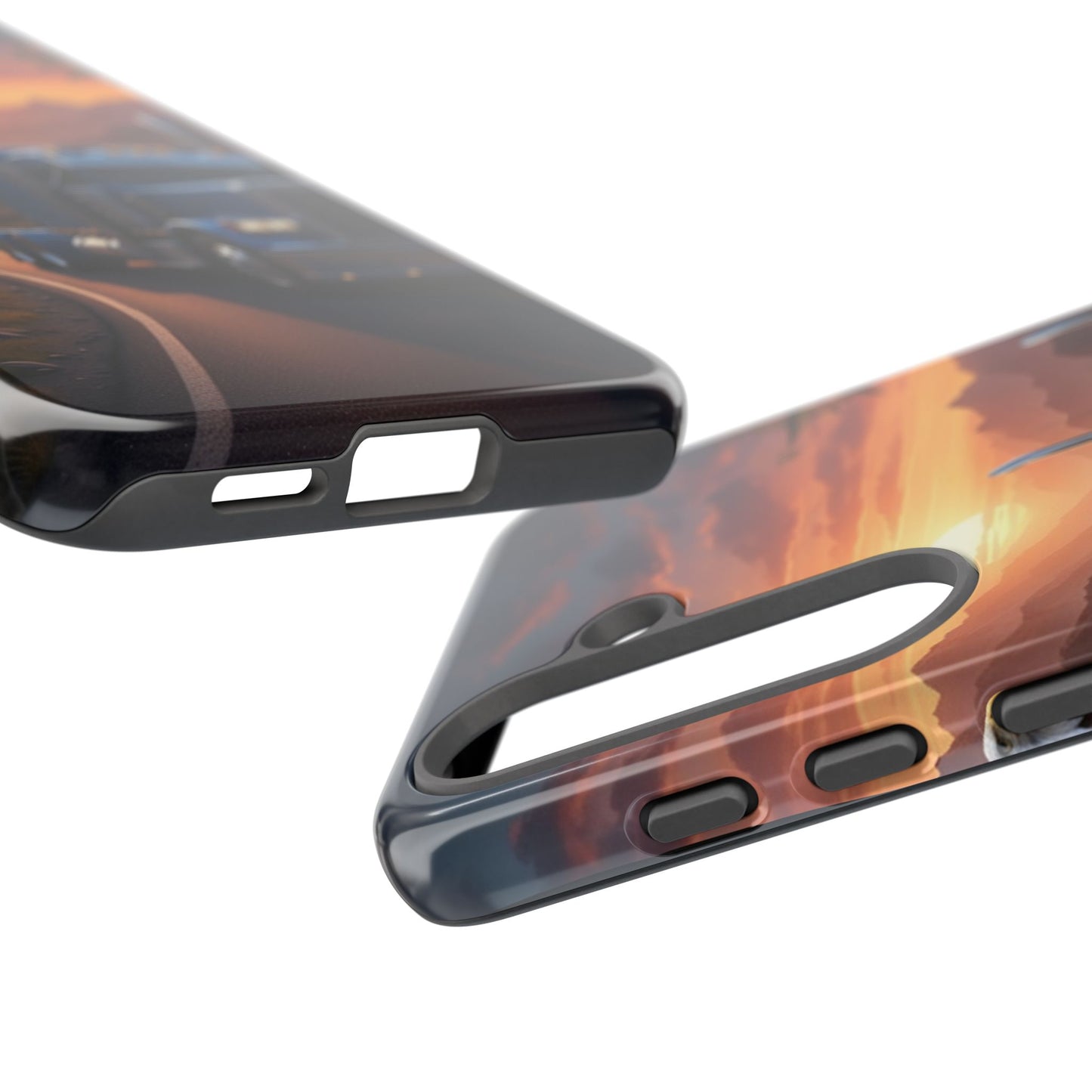 Semi Truck Sunset Phone Case | Trucker Gift | Diesel Truck Highway Road iPhone & Samsung Tough Protective Case