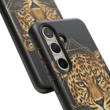 Leopard Phone Case – Black Gold Leopard Head Luxury Animal Tough Case